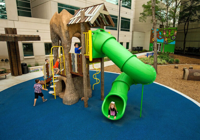 <p>Pediatric hospitals and therapy centers use play equipment for physical and sensory development in children.</p>